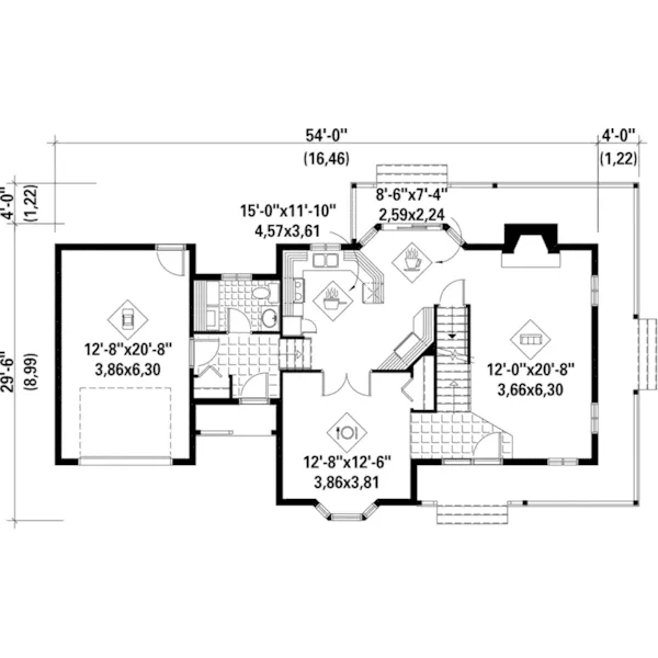 Arts & Crafts House Plan First Floor - Novia Country Two-Story Home 126D-0279 - Shop House Plans and More