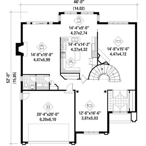 Modern House Plan First Floor - Parry Luxury Contemporary Home 126D-0280 - Shop House Plans and More