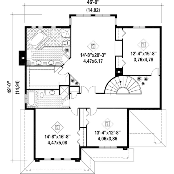 Modern House Plan Second Floor - Parry Luxury Contemporary Home 126D-0280 - Shop House Plans and More