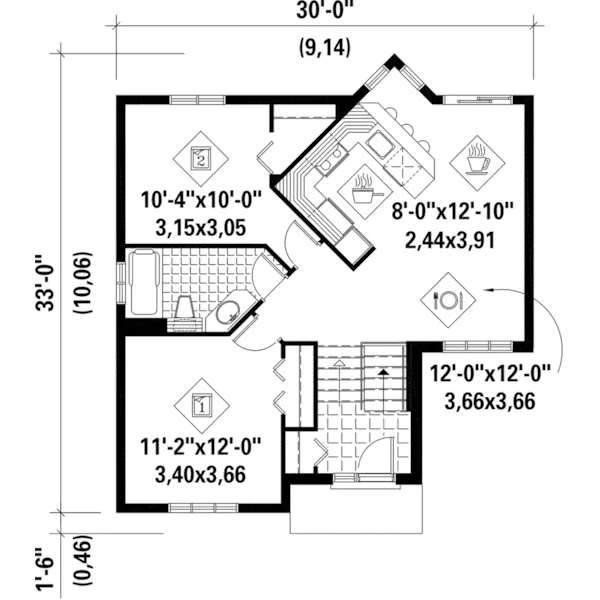 Modern House Plan First Floor - Serissa Split-Level Home 126D-0283 - Shop House Plans and More