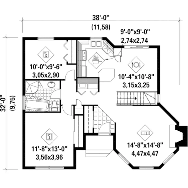 Ranch House Plan First Floor - Bodnar Country Ranch Home 126D-0287 - Search House Plans and More