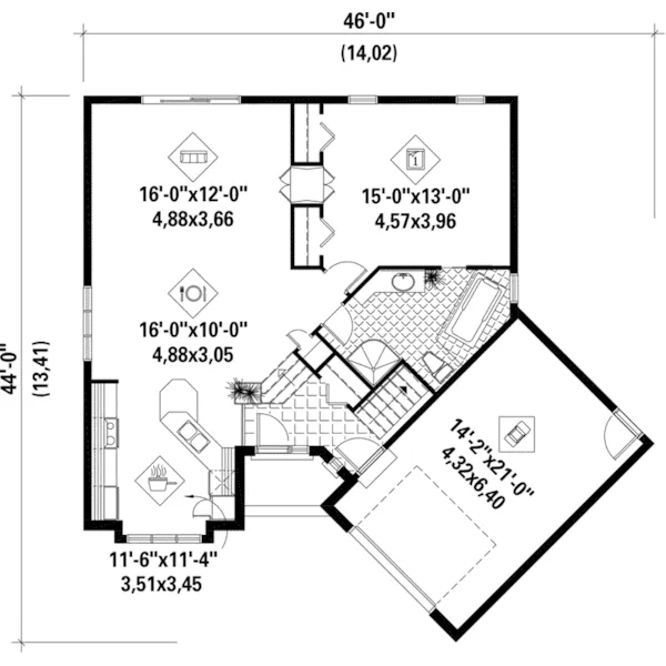 European House Plan First Floor - Deven Traditional Home 126D-0289 - Search House Plans and More