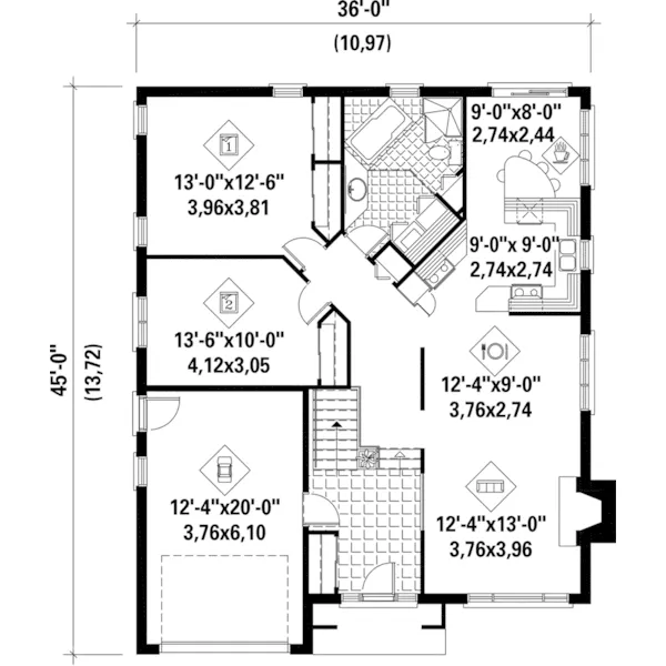 European House Plan First Floor - Eilert Traditional Home 126D-0290 - Search House Plans and More