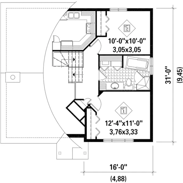 Country House Plan Second Floor - Xander Split-Level Home 126D-0301 - Shop House Plans and More