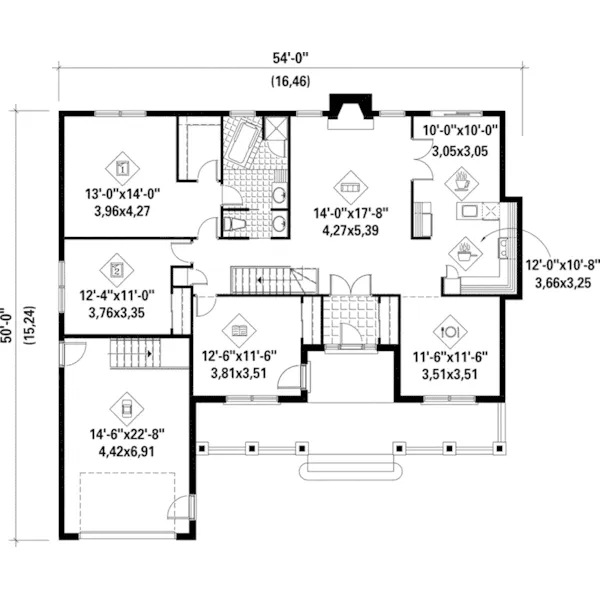 Ranch House Plan First Floor - Anibel Country Ranch Home 126D-0307 - Search House Plans and More