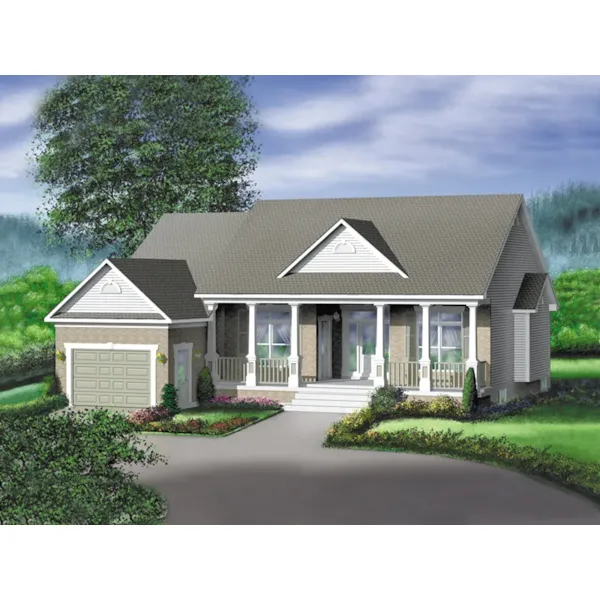 Ranch House Plan Front of Home - Anibel Country Ranch Home 126D-0307 - Search House Plans and More