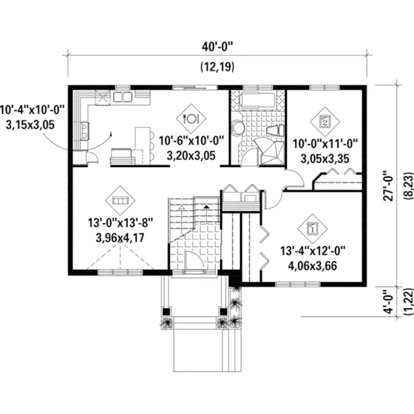 European House Plan First Floor - Eliza European Style Home 126D-0312 - Search House Plans and More