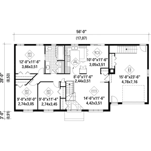 European House Plan First Floor - Lynch Ranch Home 126D-0315 - Shop House Plans and More