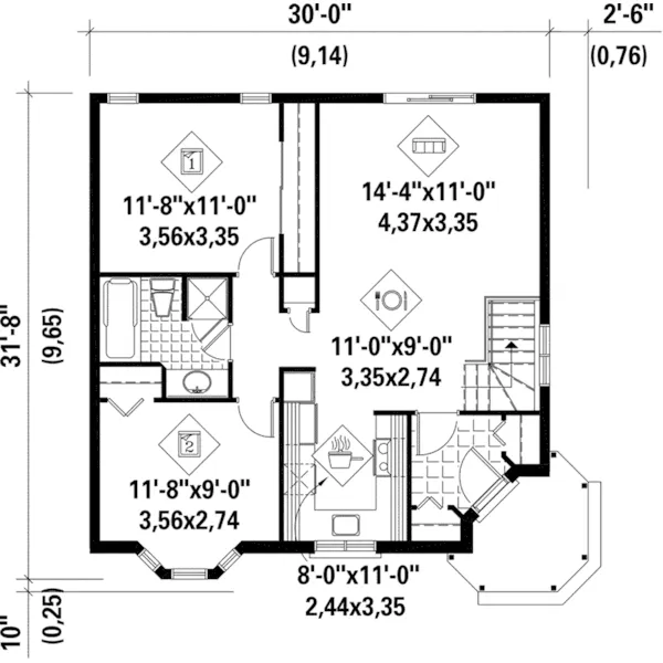 Victorian House Plan First Floor - Rochelle Victorian Home 126D-0319 - Shop House Plans and More