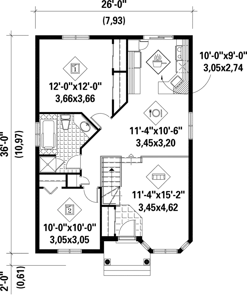 Victorian House Plan First Floor - Strobach Raised Ranch Home 126D-0320 - Shop House Plans and More