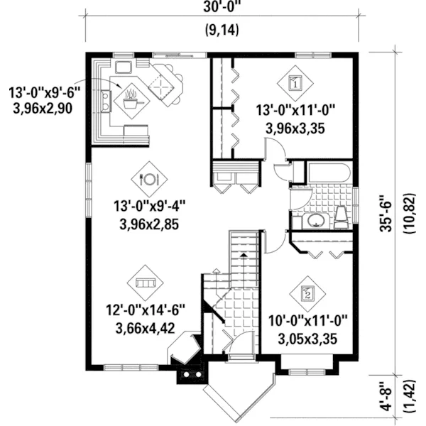 European House Plan First Floor - Mays Neoclassical Home 126D-0323 - Shop House Plans and More