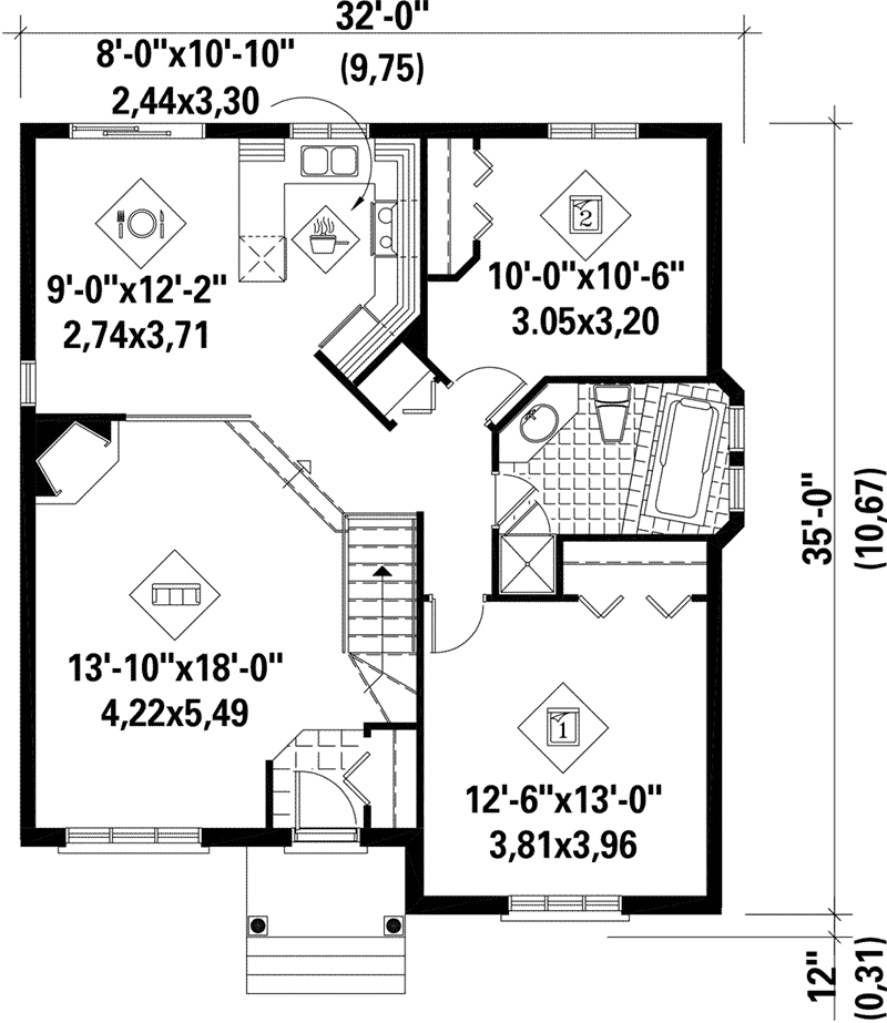 Ranch House Plan First Floor - Nevin Traditional Ranch Home 126D-0325 - Shop House Plans and More