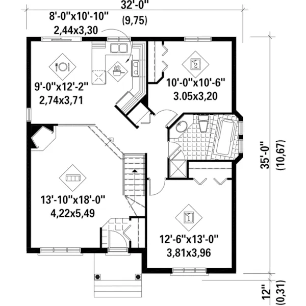 Ranch House Plan First Floor - Nevin Traditional Ranch Home 126D-0325 - Shop House Plans and More