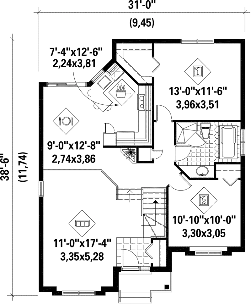 Ranch House Plan First Floor - Arcola Ranch Home 126D-0328 - Search House Plans and More