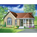 Ranch House Plan Front of Home - Glory Country Ranch Home 126D-0329 - Search House Plans and More