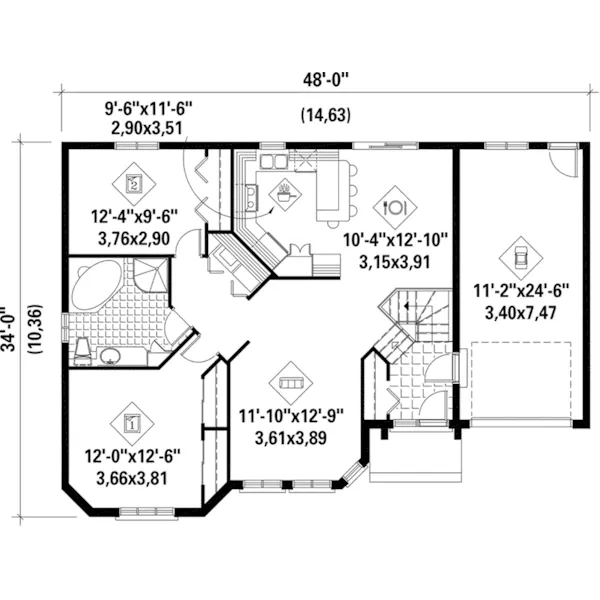 Modern House Plan First Floor - Orabella European Home 126D-0332 - Shop House Plans and More