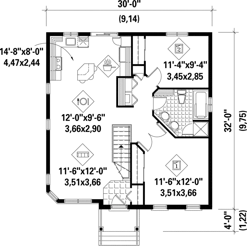 Country House Plan First Floor - Pax Raised Ranch Home 126D-0333 - Shop House Plans and More