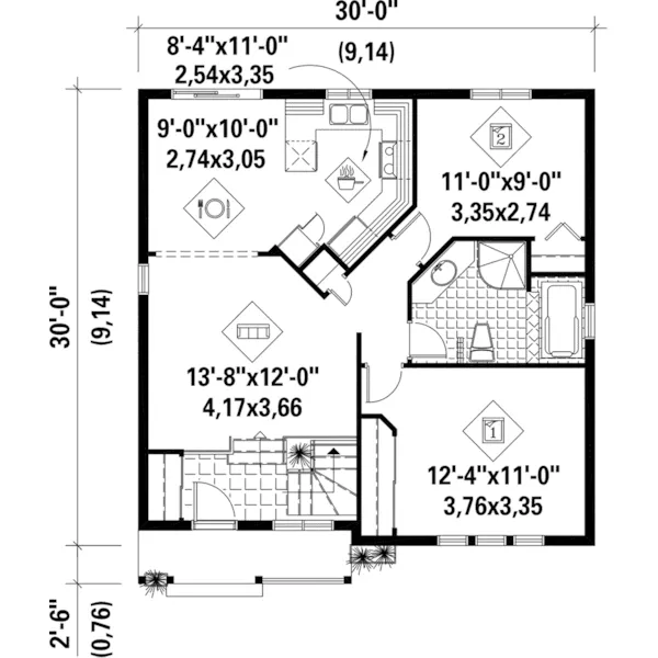 European House Plan First Floor - Marsha Contemporary Home 126D-0339 - Shop House Plans and More