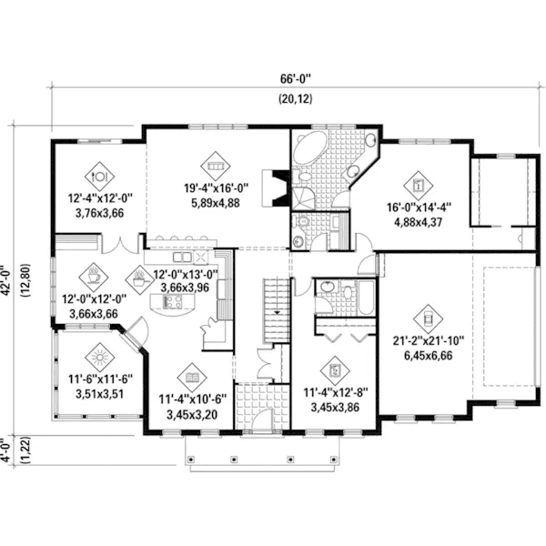 Southern Plantation House Plan First Floor - Arber Colonial Home 126D-0352 - Search House Plans and More