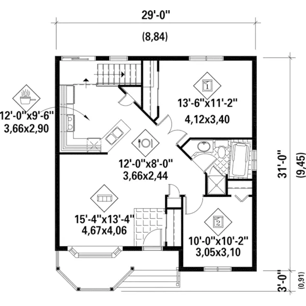 Ranch House Plan First Floor - Ginger Field Country Home 126D-0356 - Search House Plans and More