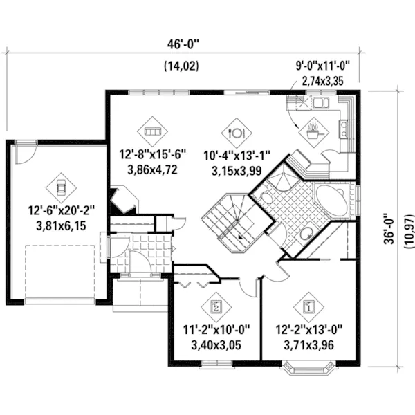 Cape Cod & New England House Plan First Floor - Giza European Home 126D-0357 - Search House Plans and More