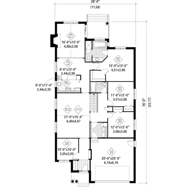 Colonial House Plan First Floor - Nash Traditional Ranch Home 126D-0359 - Shop House Plans and More