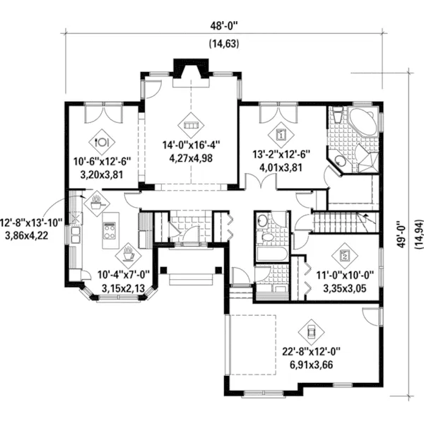 Traditional House Plan First Floor - Margarita Traditional Home 126D-0360 - Shop House Plans and More