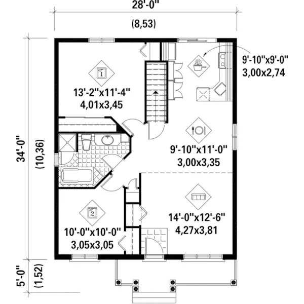 European House Plan First Floor - Lemontree Country Home 126D-0372 - Shop House Plans and More