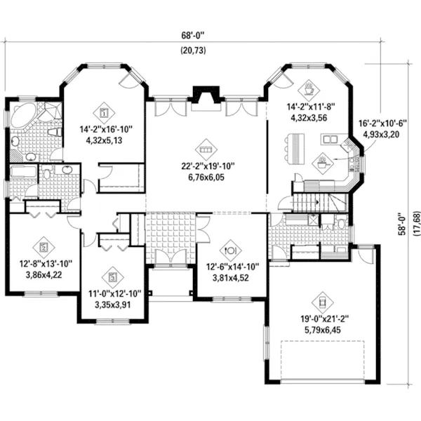 Traditional House Plan First Floor - Welton Traditional Ranch Home 126D-0375 - Shop House Plans and More