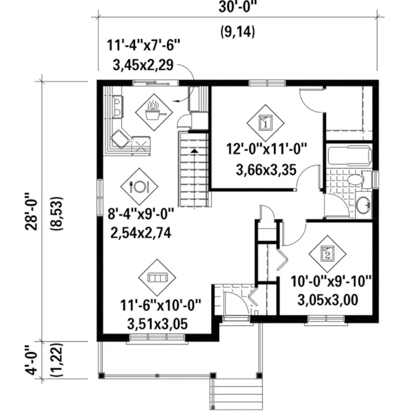 Country House Plan First Floor - Elaina Country Home 126D-0378 - Search House Plans and More