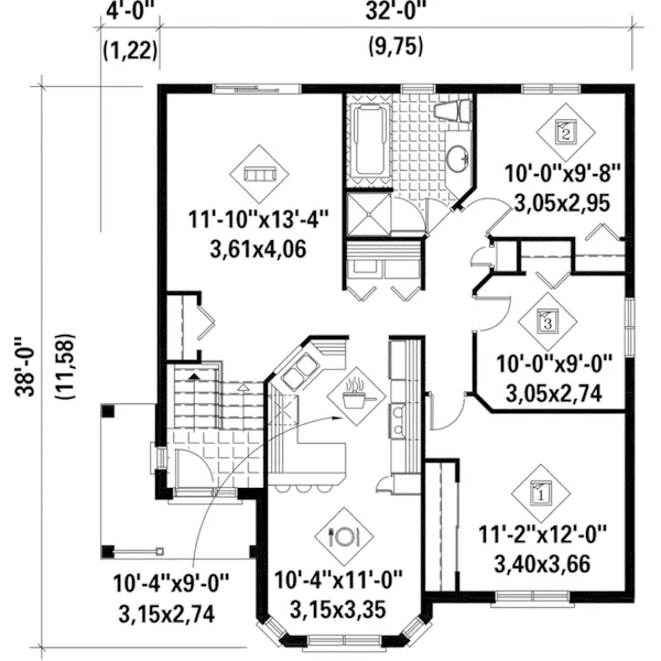 Country House Plan First Floor - Nadia Country Home 126D-0383 - Shop House Plans and More