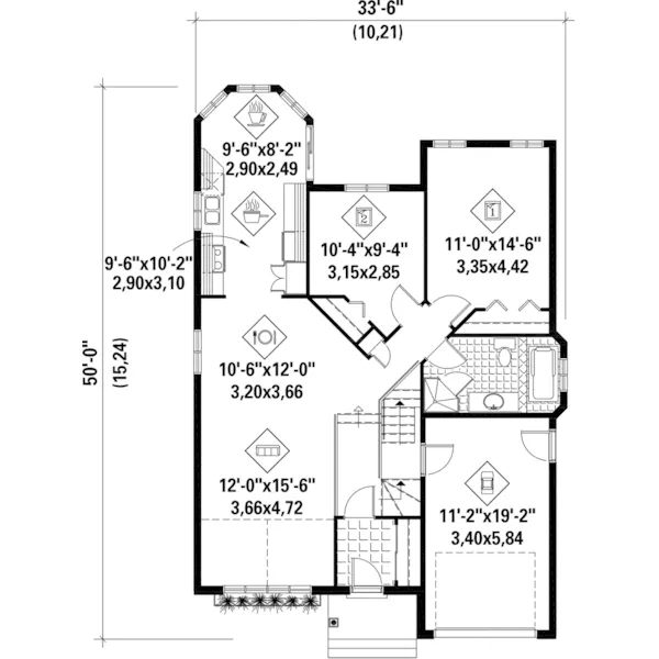 Cape Cod & New England House Plan First Floor - Raelyn Raised Ranch Home 126D-0385 - Shop House Plans and More