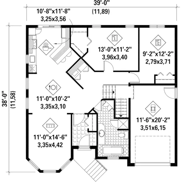 Modern House Plan First Floor - Paulo European Home 126D-0386 - Shop House Plans and More