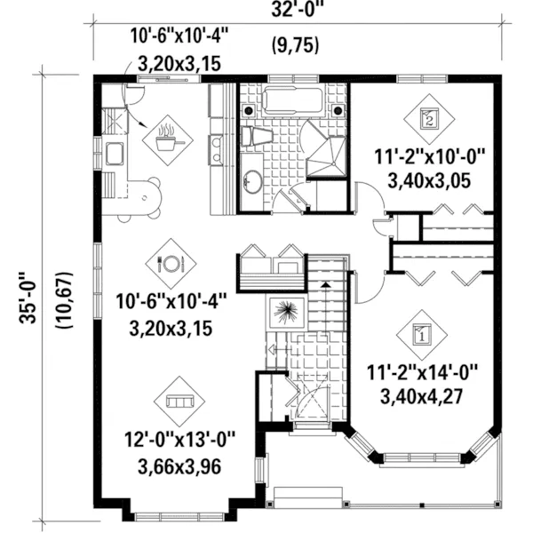 Contemporary House Plan First Floor - Emelda Contemporary Home 126D-0392 - Search House Plans and More