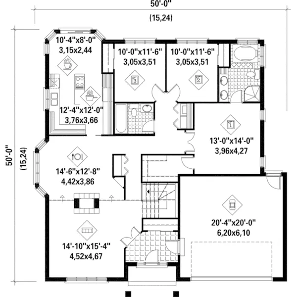 European House Plan First Floor - Blackberry Gate Ranch Home 126D-0401 - Search House Plans and More