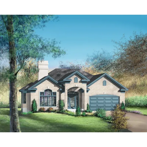 European House Plan Front of Home - Blackberry Gate Ranch Home 126D-0401 - Search House Plans and More