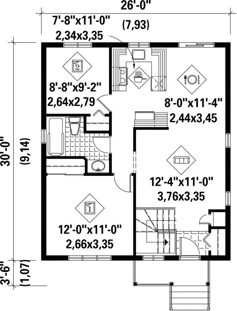 Traditional House Plan First Floor - Edwin Park Raised Ranch Home 126D-0426 - Search House Plans and More