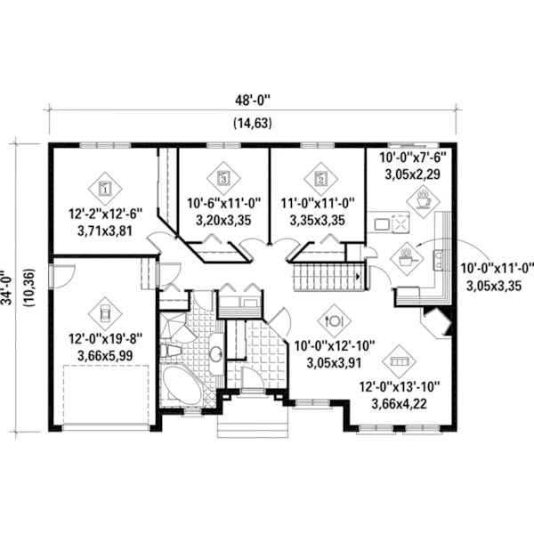 Modern House Plan First Floor - Fabienne Ranch Home 126D-0430 - Search House Plans and More