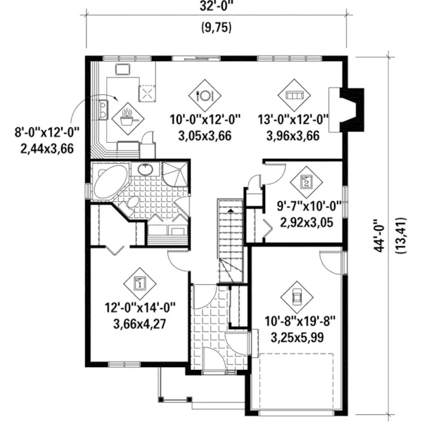 Ranch House Plan First Floor - Greenery Park Country Home 126D-0431 - Search House Plans and More