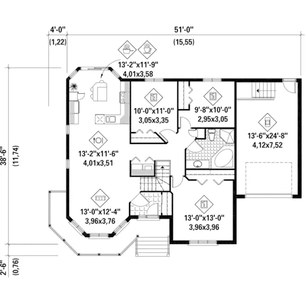 Country House Plan First Floor - Nicole Park Victorian Home 126D-0436 - Shop House Plans and More