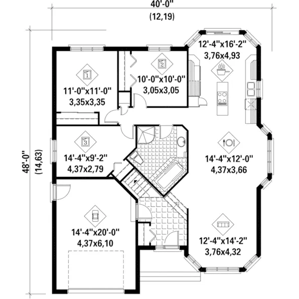 Country House Plan First Floor - McCluer Ranch Home 126D-0443 - Shop House Plans and More