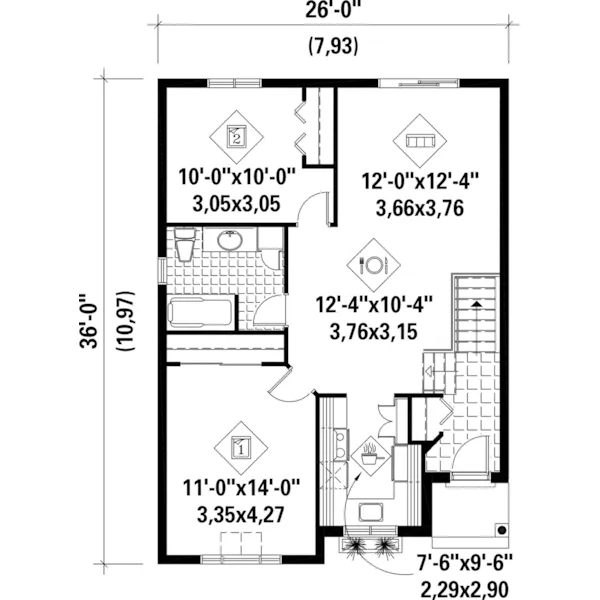 Country House Plan First Floor - Huber Country Cottage 126D-0446 - Search House Plans and More