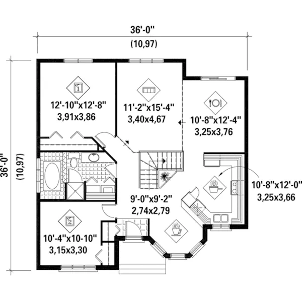 Ranch House Plan First Floor - Goodall Victorian Home 126D-0447 - Search House Plans and More