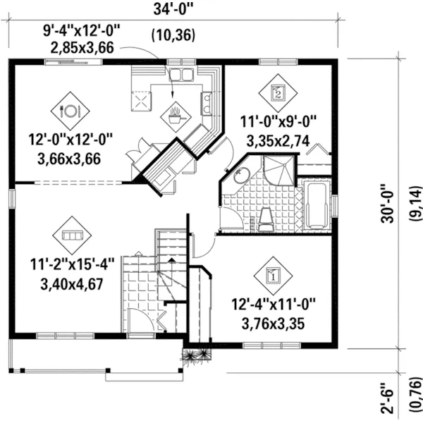 Ranch House Plan First Floor - Bailey Acres Traditional Home 126D-0452 - Search House Plans and More