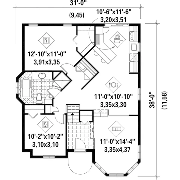 Ranch House Plan First Floor - Becky Lane Victorian Home 126D-0453 - Search House Plans and More