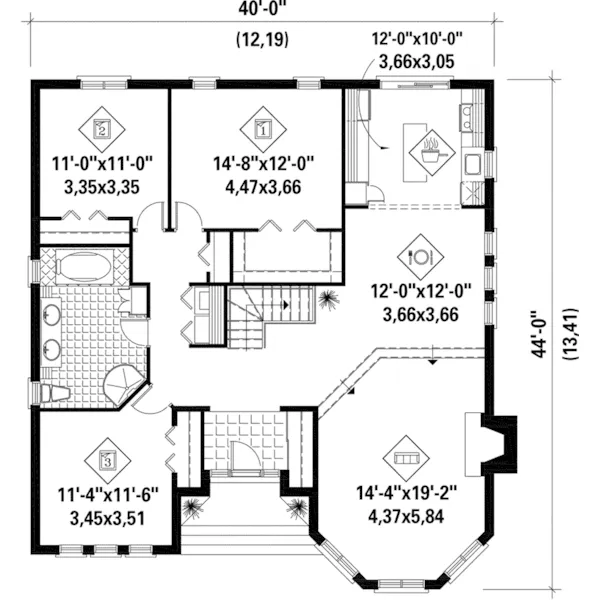 Victorian House Plan First Floor - Carlin Traditional Ranch Home 126D-0454 - Search House Plans and More