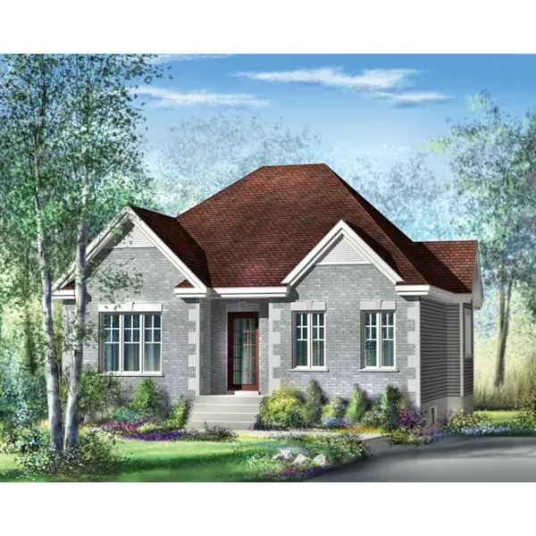 Ranch House Plan Front of Home - Elkan Ranch Home 126D-0456 - Search House Plans and More