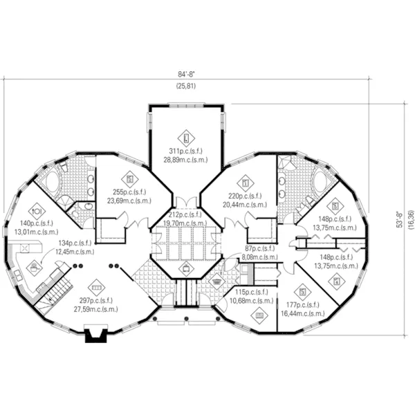 Ranch House Plan First Floor - Halifax Manor Ranch Home 126D-0458 - Search House Plans and More