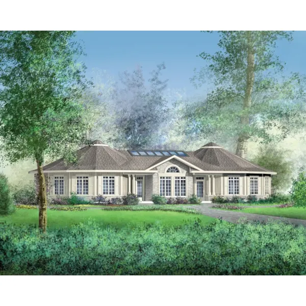 Ranch House Plan Front of Home - Halifax Manor Ranch Home 126D-0458 - Search House Plans and More