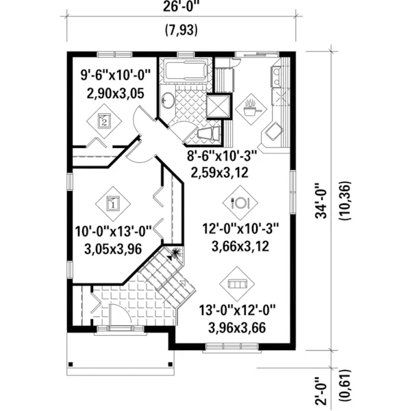 Country House Plan First Floor - Kenkel Split-Level Home 126D-0460 - Search House Plans and More